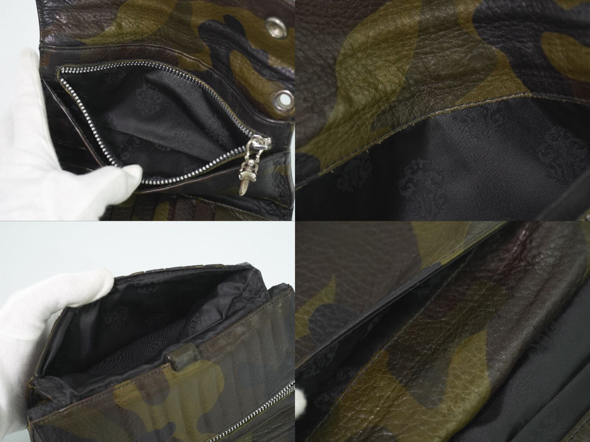 Chrome Hearts Wave Wallet Camouflage Pattern Leather Khaki — view 8