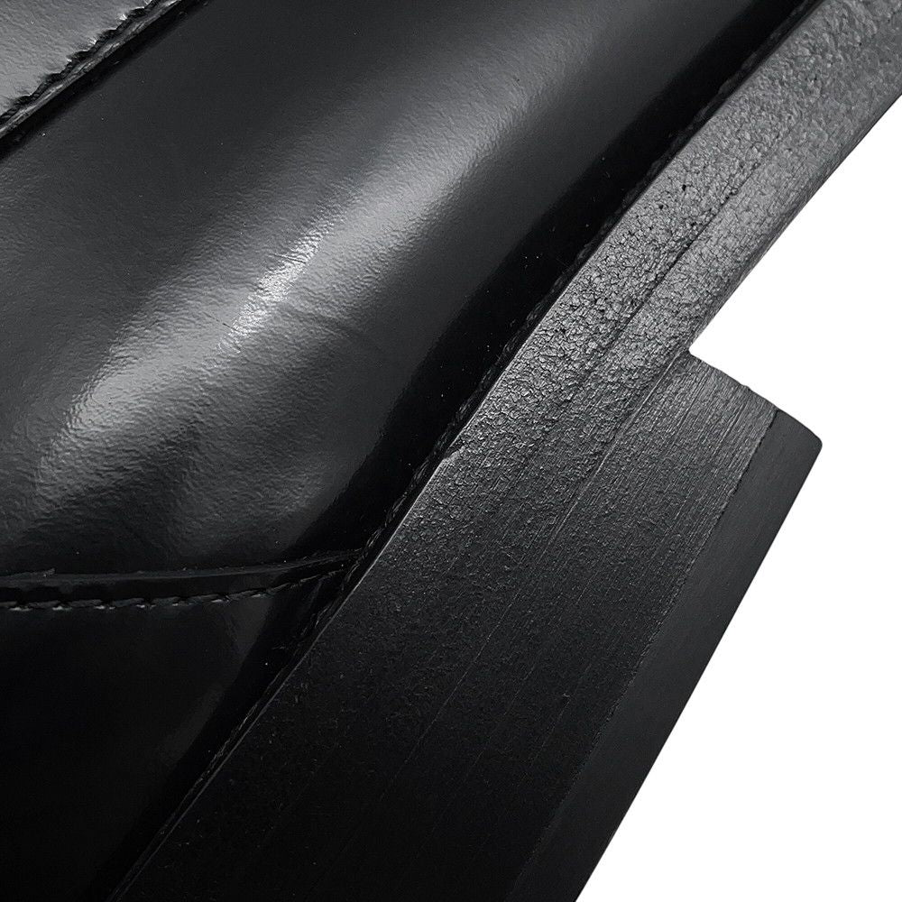 Chanel Loafers Back Toe Carre Shiny Calfskin c Shoes Black SS 38 — view 6