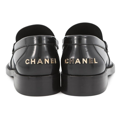 Chanel Loafers Back Toe Carre Shiny Calfskin c Shoes Black SS 38 — view 3