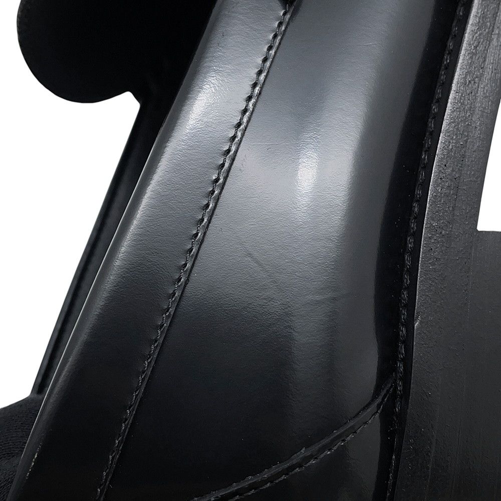 Chanel Loafers Back Toe Carre Shiny Calfskin c Shoes Black SS 38 — view 5
