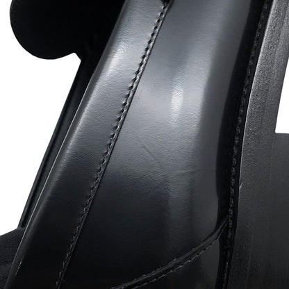 Chanel Loafers Back Toe Carre Shiny Calfskin c Shoes Black SS 38 — view 5