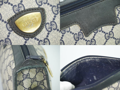 Gucci Vintage GG Supreme Shoulder Bag Pochette Navy — view 8