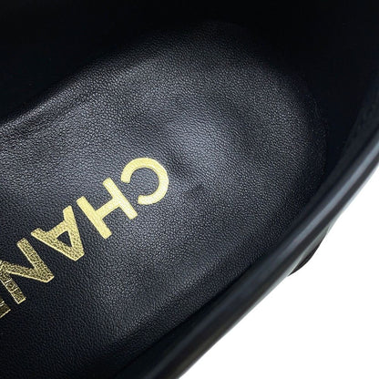 Chanel Loafers Back Toe Carre Shiny Calfskin c Shoes Black SS 38 — view 8