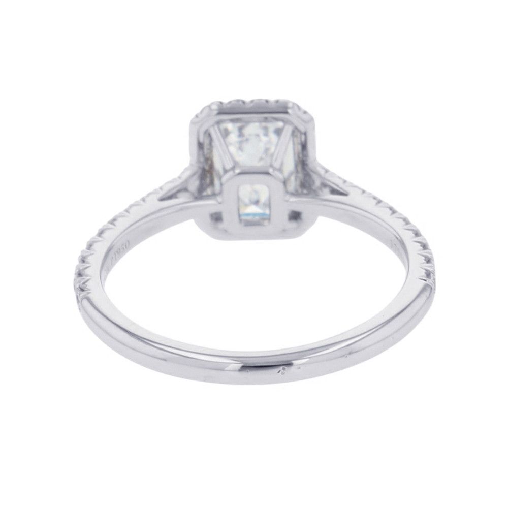 Tiffany & Co Ring Sorest Emerald Cut Diamond Medium Stone Platinum — view 3