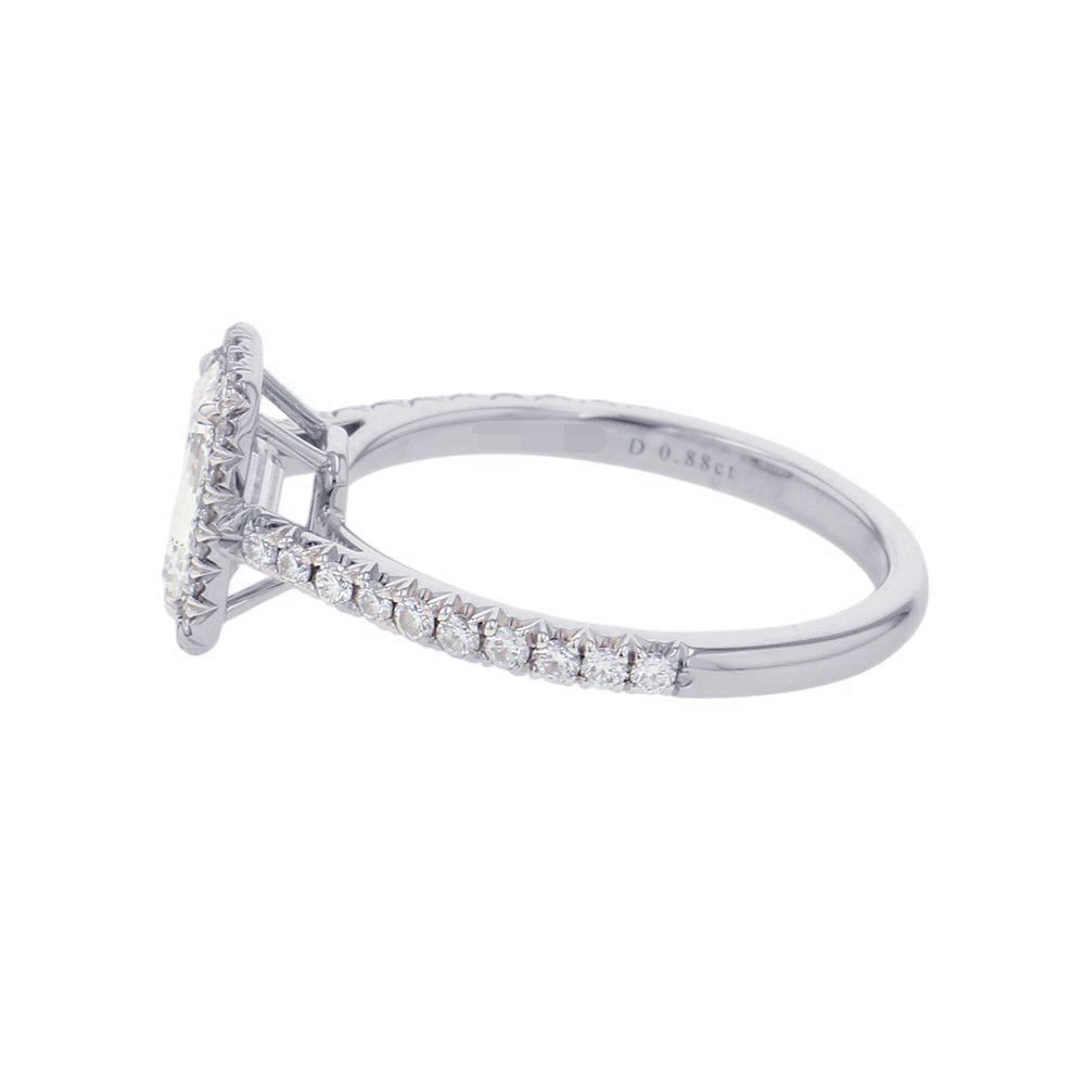 Tiffany & Co Ring Sorest Emerald Cut Diamond Medium Stone Platinum — view 2