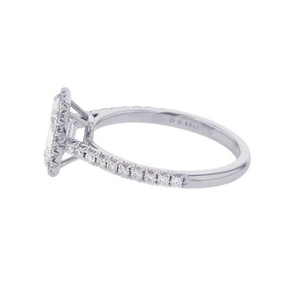 Tiffany & Co Ring Sorest Emerald Cut Diamond Medium Stone Platinum — view 2