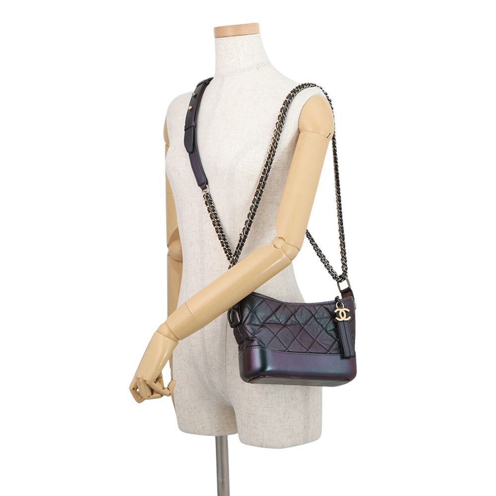 Chanel Chain Shoulder Bag Gabrielle de Chanel Small Hobo Aged Calf Leather — view 5