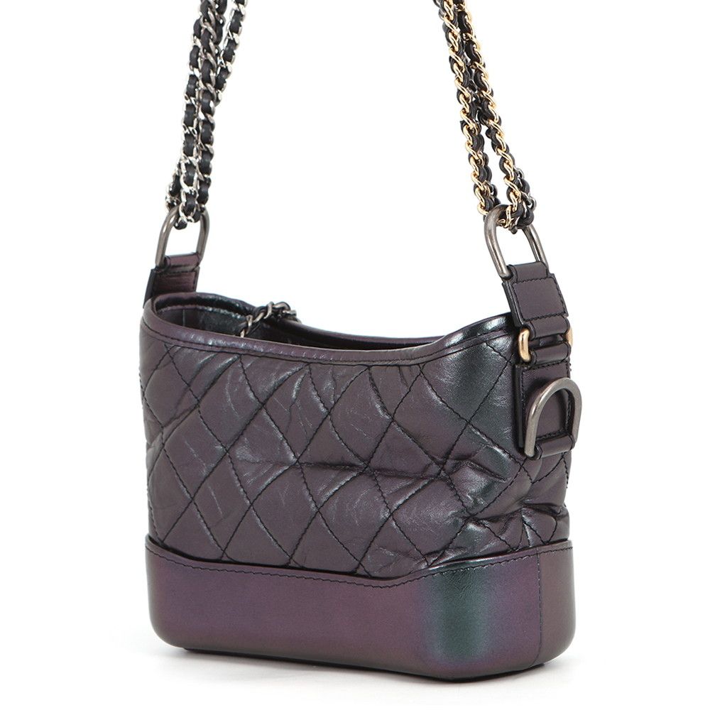 Chanel Chain Shoulder Bag Gabrielle de Chanel Small Hobo Aged Calf Leather — view 2