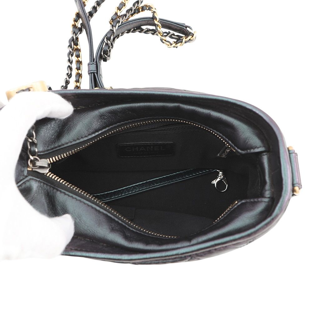 Chanel Chain Shoulder Bag Gabrielle de Chanel Small Hobo Aged Calf Leather — view 7