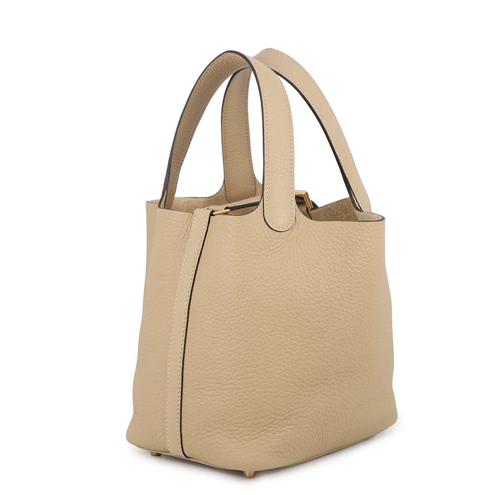 Hermes Handbag Picotin Lock PM Trench Gold Taurillon Clemence — view 2