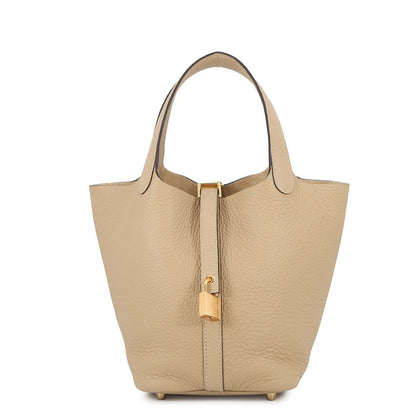 Hermes Handbag Picotin Lock PM Trench Gold Taurillon Clemence