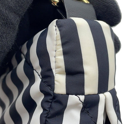 Chanel Shoulder Bag CC Logo Large Hobo Nylon 2-Way White Black — view 8