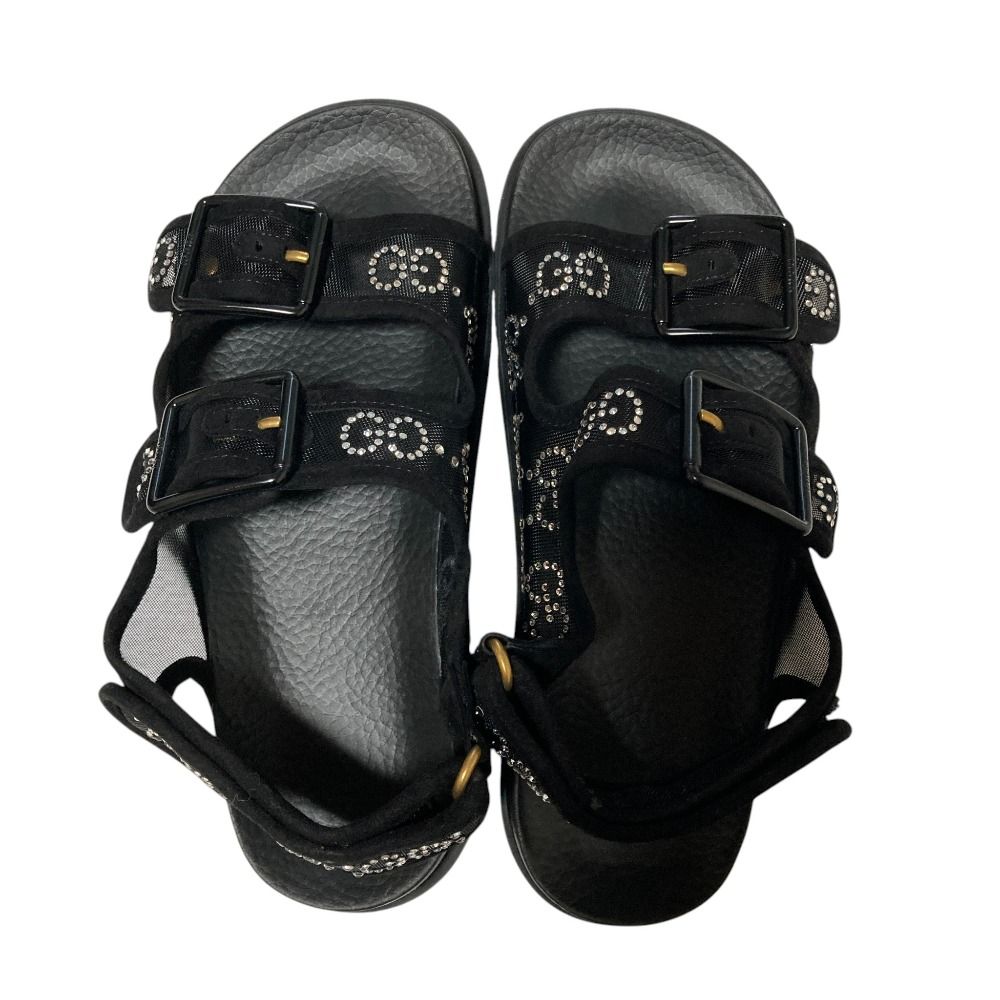 Gucci GG Logo Crystal Platform Sandals Black 35 — view 4