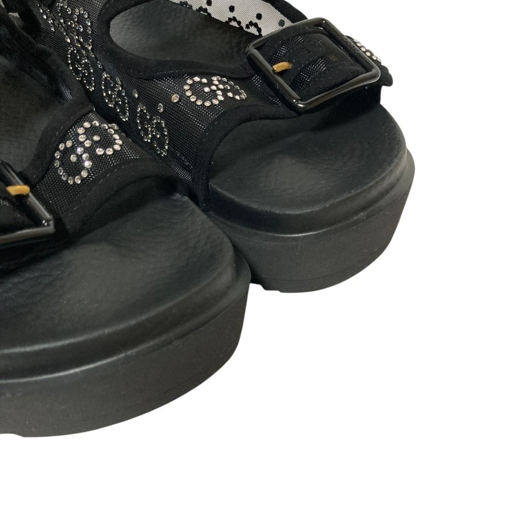 Gucci GG Logo Crystal Platform Sandals Black 35 — view 6