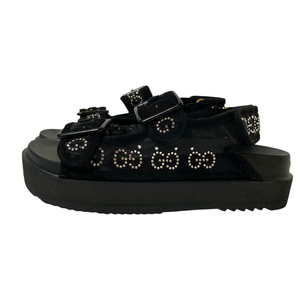 Gucci GG Logo Crystal Platform Sandals Black 35 — view 2