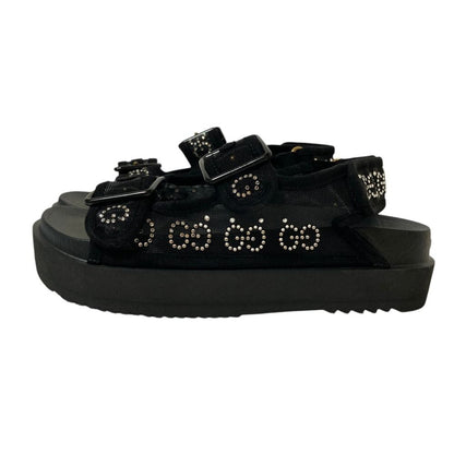 Gucci GG Logo Crystal Platform Sandals Black 35 — view 2