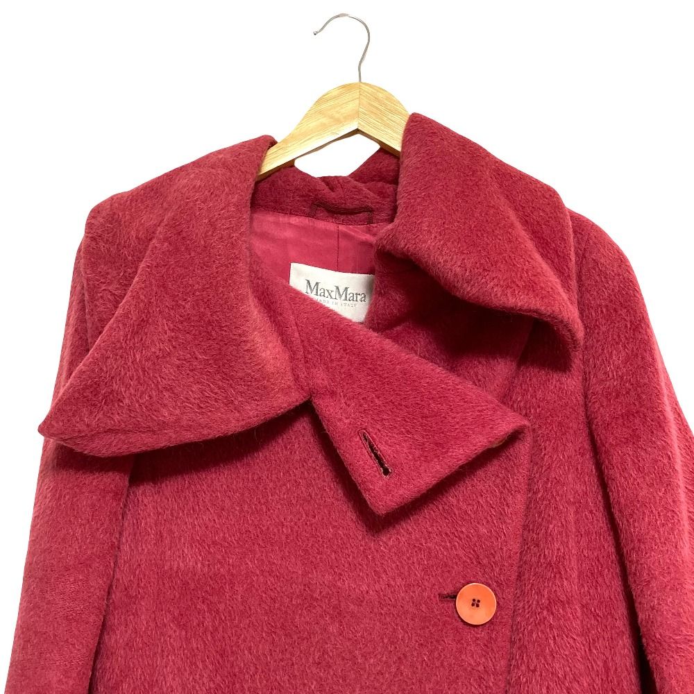 Max Mara Alpaca Cowl Big Color Shaggy Coat 38 — view 6