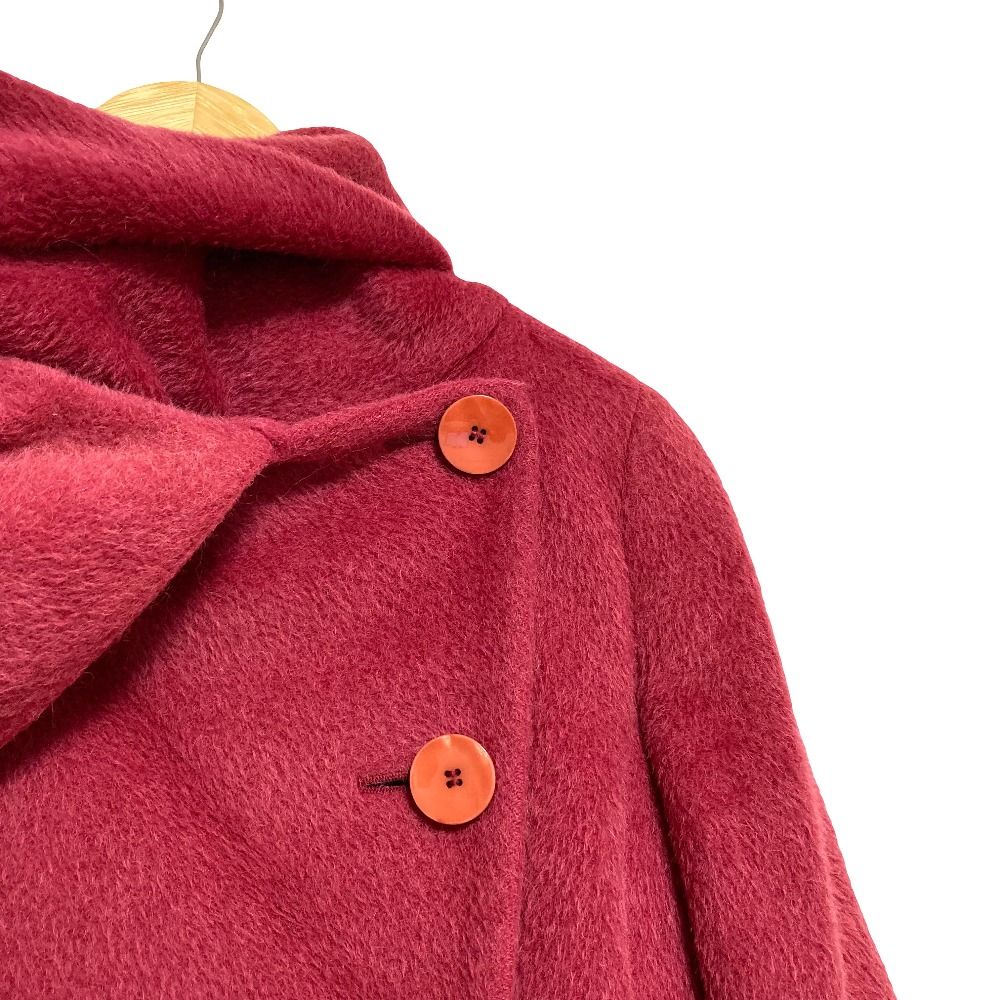 Max Mara Alpaca Cowl Big Color Shaggy Coat 38 — view 5
