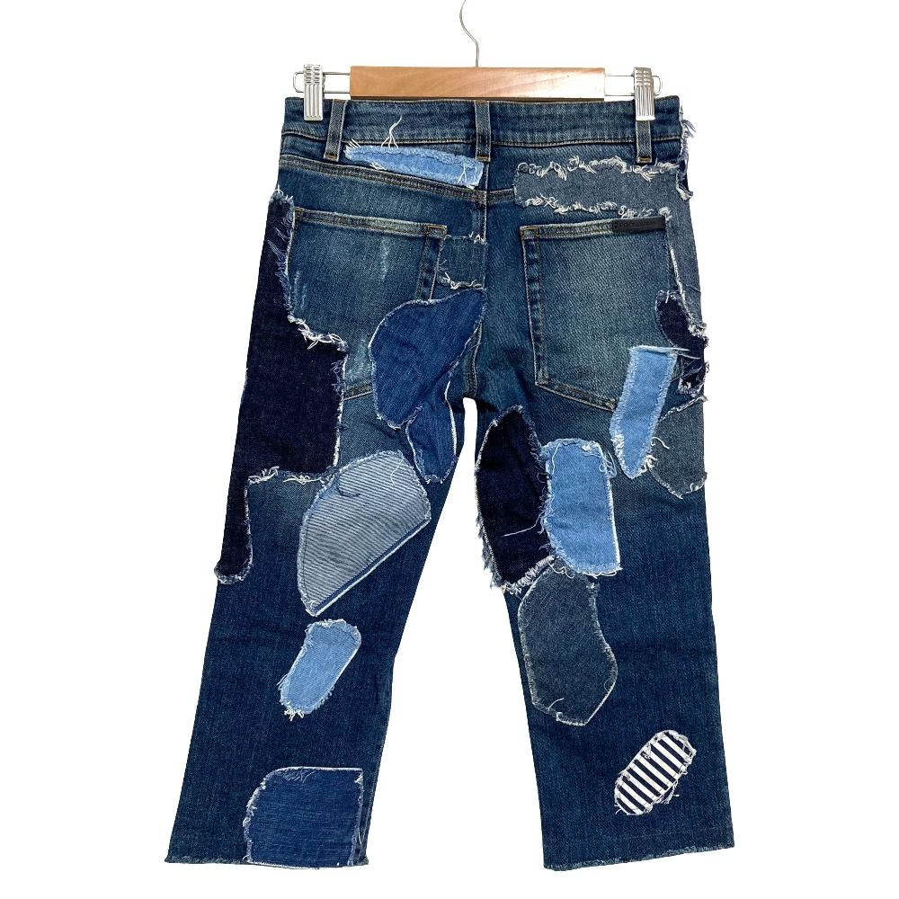 Dolce & Gabbana Rebuild Patchwork Cropped Denim Pants 38 Indigo — view 2