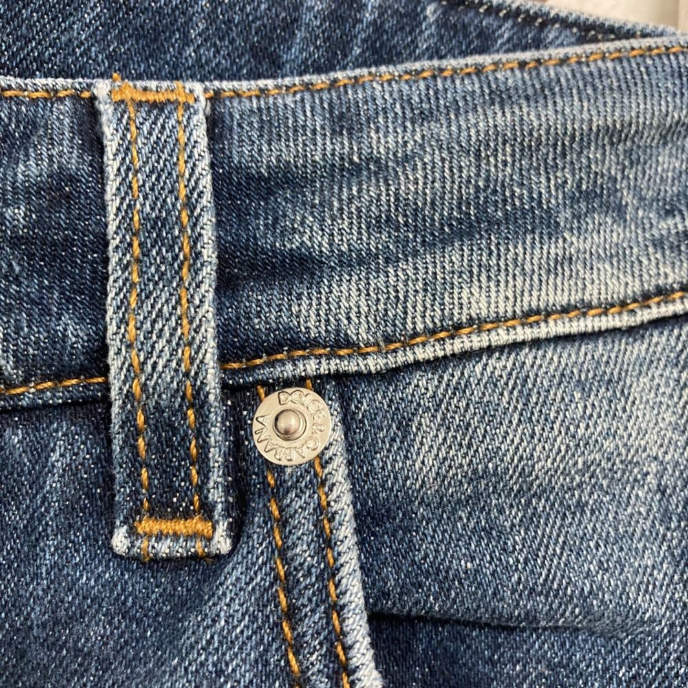 Dolce & Gabbana Rebuild Patchwork Cropped Denim Pants 38 Indigo — view 5