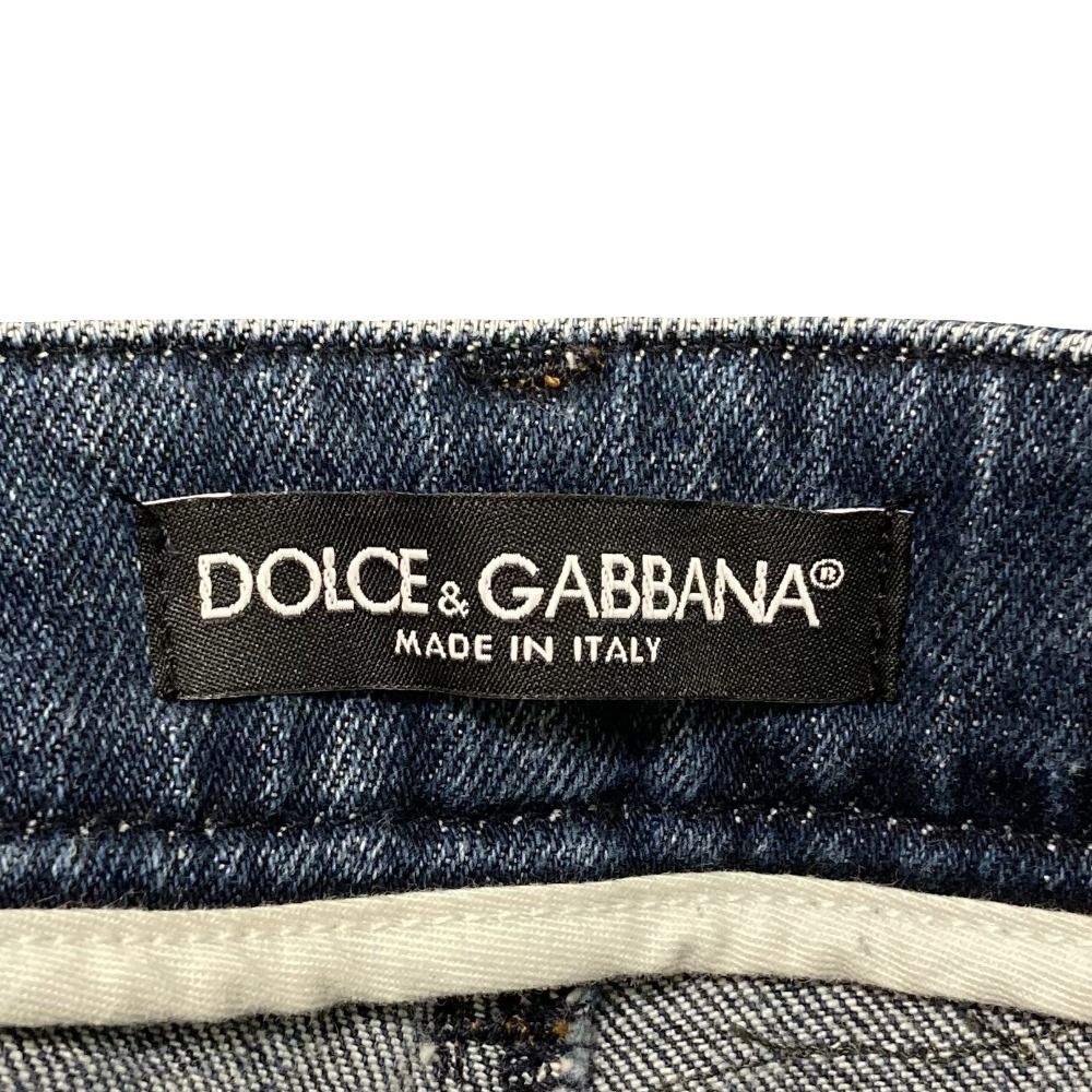 Dolce & Gabbana Rebuild Patchwork Cropped Denim Pants 38 Indigo — view 8