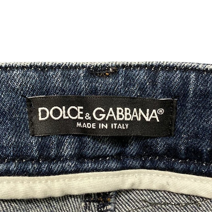 Dolce & Gabbana Rebuild Patchwork Cropped Denim Pants 38 Indigo — view 8