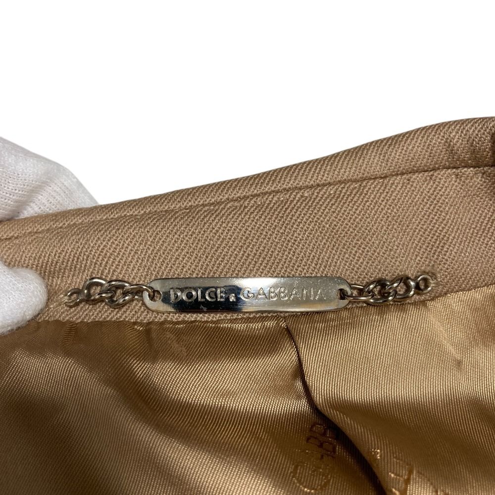 Dolce & Gabbana Double Breasted Chesterfield 44 Beige Shoulder Bag — view 7
