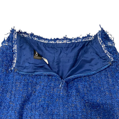 Chanel 05c CC Logo Tweed Skirt 38 Blue — view 3