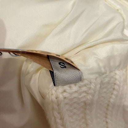 Moncler Cardigan Tricot Cable Knit Down S Ivory — view 6