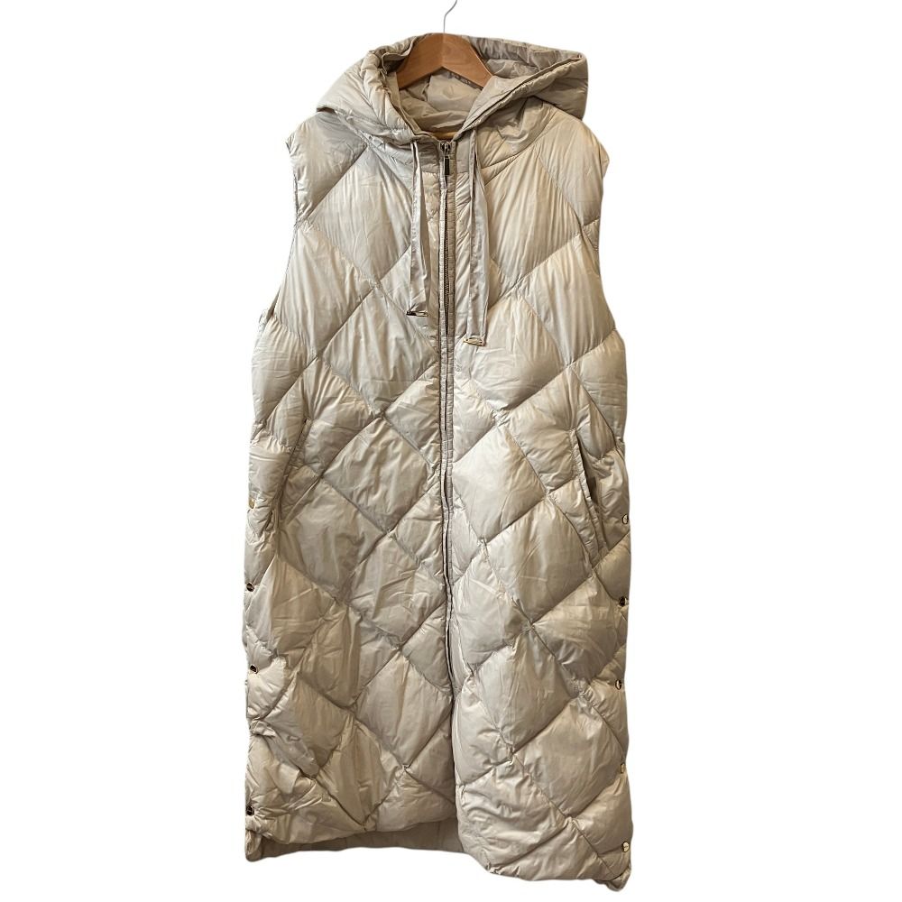 Max Mara the Cube Quilted Long Down Vest Coat 42 Beige