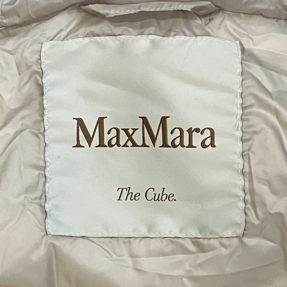 Max Mara the Cube Quilted Long Down Vest Coat 42 Beige — view 5
