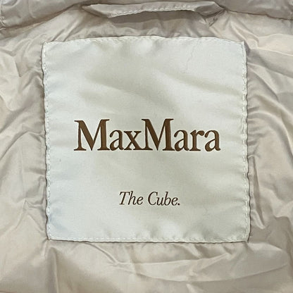 Max Mara the Cube Quilted Long Down Vest Coat 42 Beige — view 5
