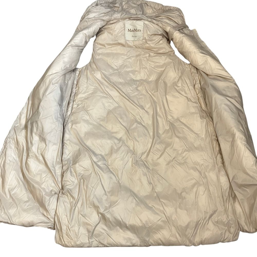 Max Mara the Cube Quilted Long Down Vest Coat 42 Beige — view 3