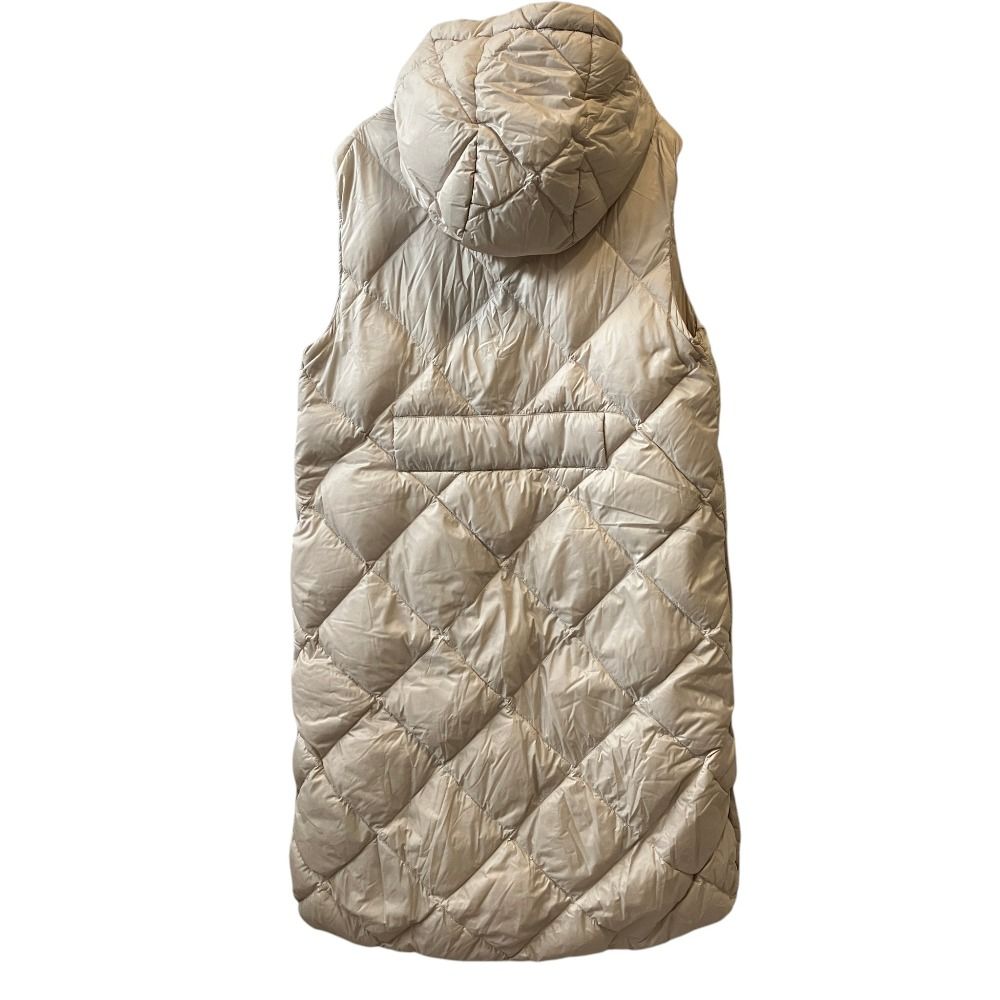 Max Mara the Cube Quilted Long Down Vest Coat 42 Beige — view 2