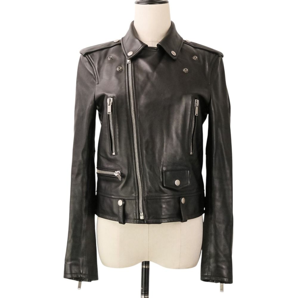 Saint Laurent Paris Classic Motorcycle Double Rider's Jacket 38 Black — view 5