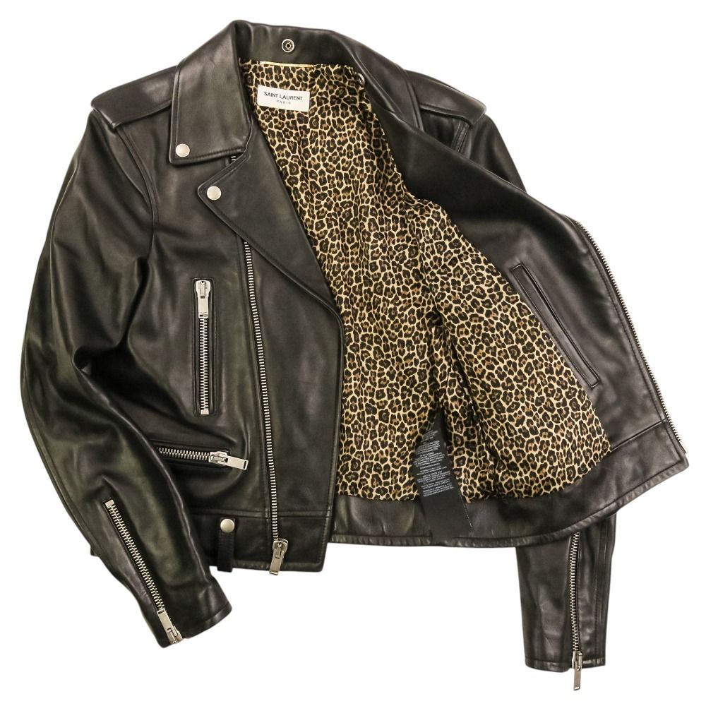 Saint Laurent Paris Classic Motorcycle Double Rider's Jacket 38 Black — view 6