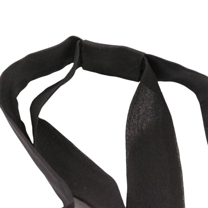 Chanel Silk CC Logo Bow Tie Ribbon Scarf Black — view 6