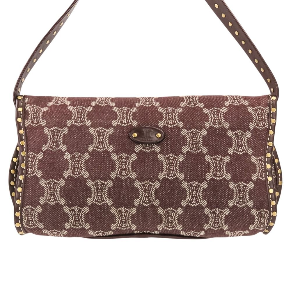 Celine Paris Macadam Canvas Shoulder Bag Bordeaux — view 3