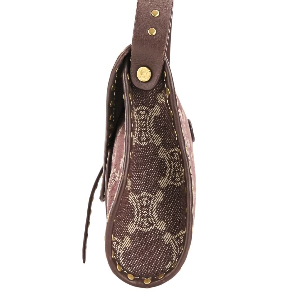 Celine Paris Macadam Canvas Shoulder Bag Bordeaux — view 4