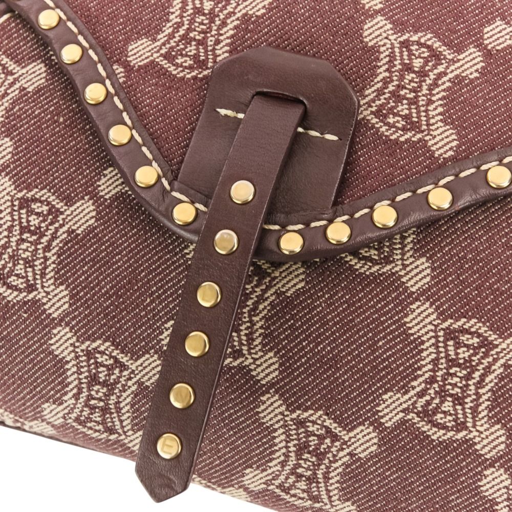 Celine Paris Macadam Canvas Shoulder Bag Bordeaux — view 7