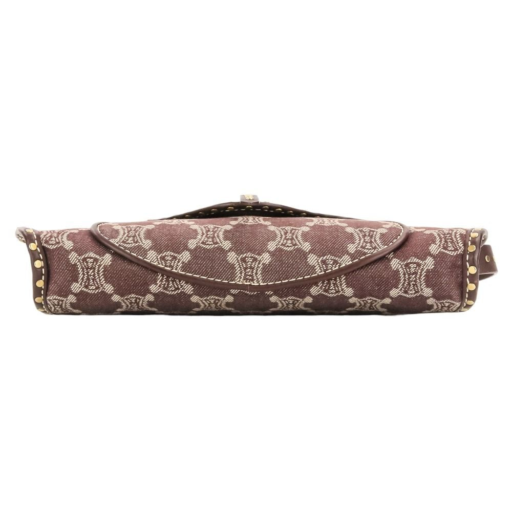 Celine Paris Macadam Canvas Shoulder Bag Bordeaux — view 5