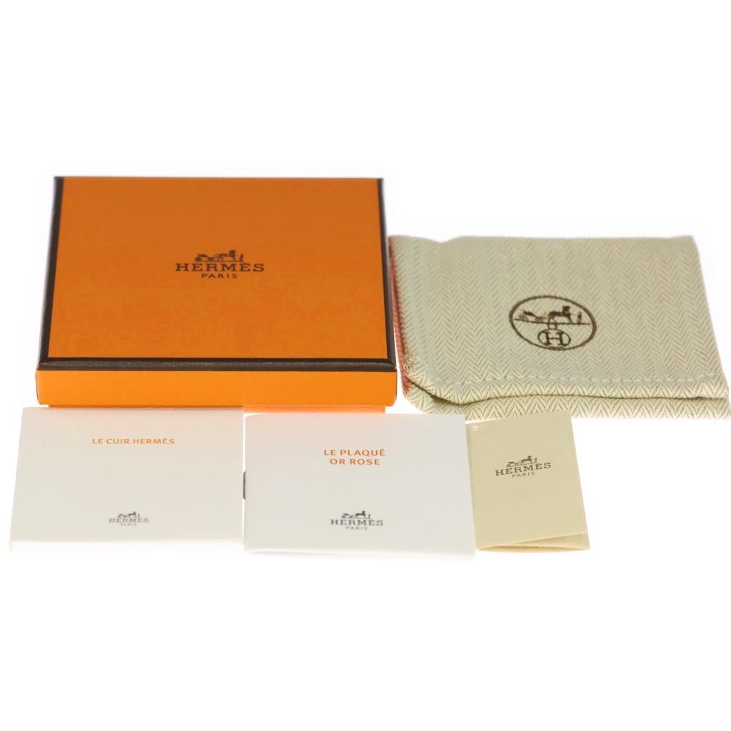 Hermes Mini Rival Leather Bracelet White Gold — view 6