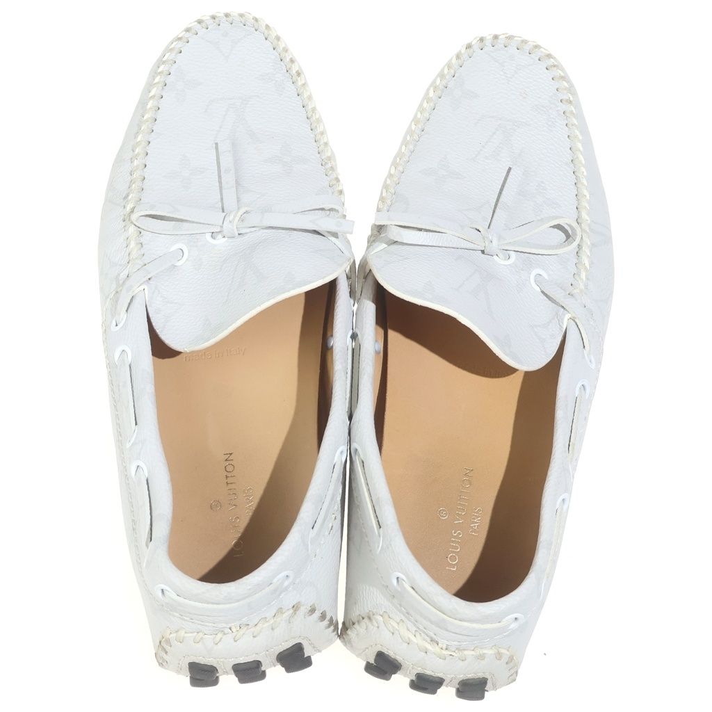 Louis Vuitton Arizona Moccasins Monogram Leather Loafers White — view 4
