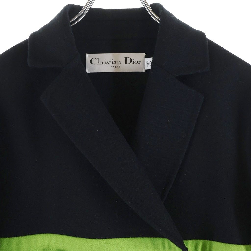 Dior Runway Colourblock Coat Double Breasted Orange Black Green — view 3