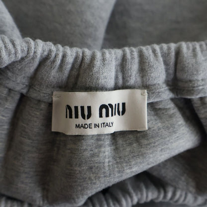 Miu Miu Padded Cotton Fleece Mini Skirt Gray — view 6