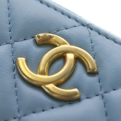 Chanel Quilted Lambskin Gold Mini Chain Shoulder Bag Back Wallet Coin Case Light — view 6