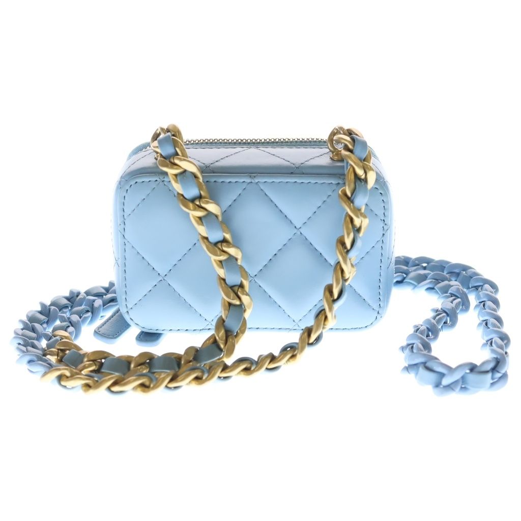 Chanel Quilted Lambskin Gold Mini Chain Shoulder Bag Back Wallet Coin Case Light — view 2