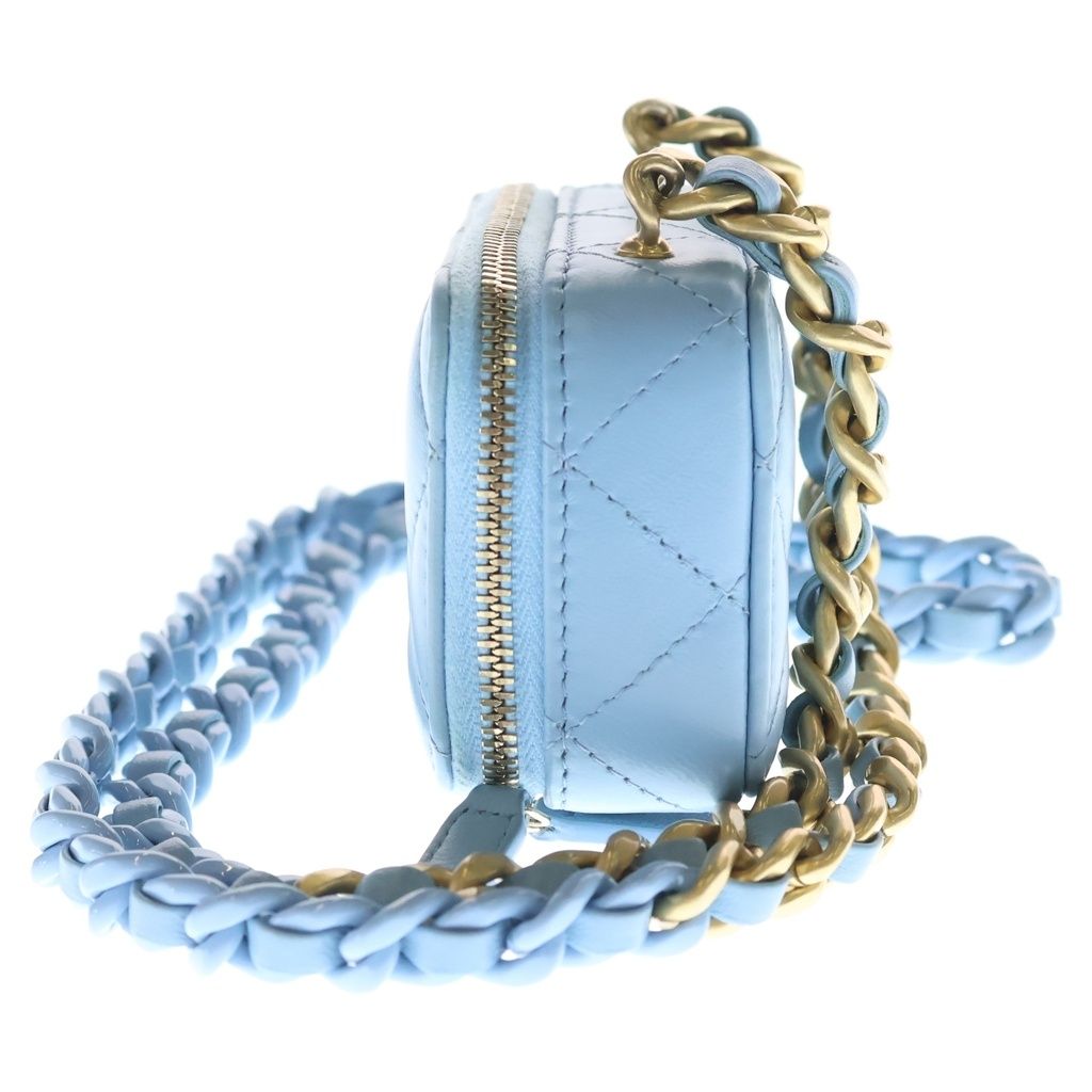 Chanel Quilted Lambskin Gold Mini Chain Shoulder Bag Back Wallet Coin Case Light — view 3