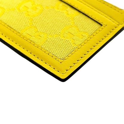Gucci Coin Case With Card Holder Yellow Hysteria Canvas Leather Purse Wallet — view 5