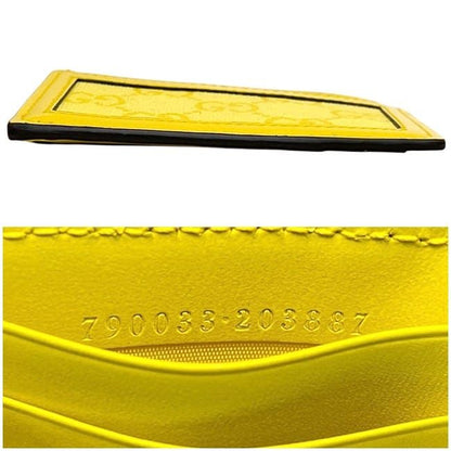 Gucci Coin Case With Card Holder Yellow Hysteria Canvas Leather Purse Wallet — view 2